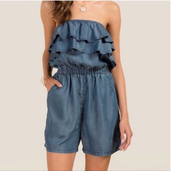 Blue Rain Other - Francesca’s chambray romper.